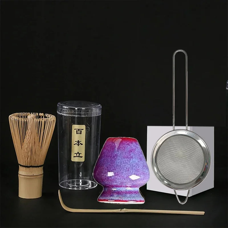 4PCS/set Japanese Matcha Set Safety Bamboo Buddha Tea Spoon Tea Set Indoor Tea Stirring Tools Accessories Kitchen Teaware Sets