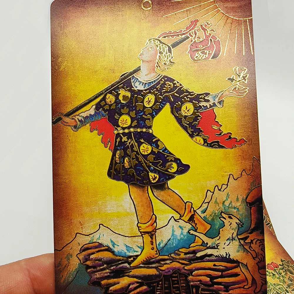 New Arrival Gorgeous Plastic Card Game Vintatge 3D Tarot Luxe Waterproof Glazed Divination Cards With Glitter effect