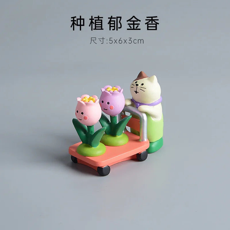 Spring-flowering Scene Decorate Home Decoration Garden Farm Scene Series Bookshelf Decoration Set Children's Toy Doll Ornaments