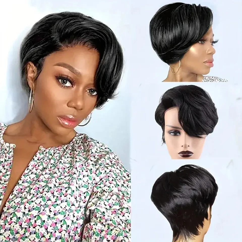 Rebecca Ombre Blonde 613 Pixie Bob Wig | HD Transparent T-Part Lace Front