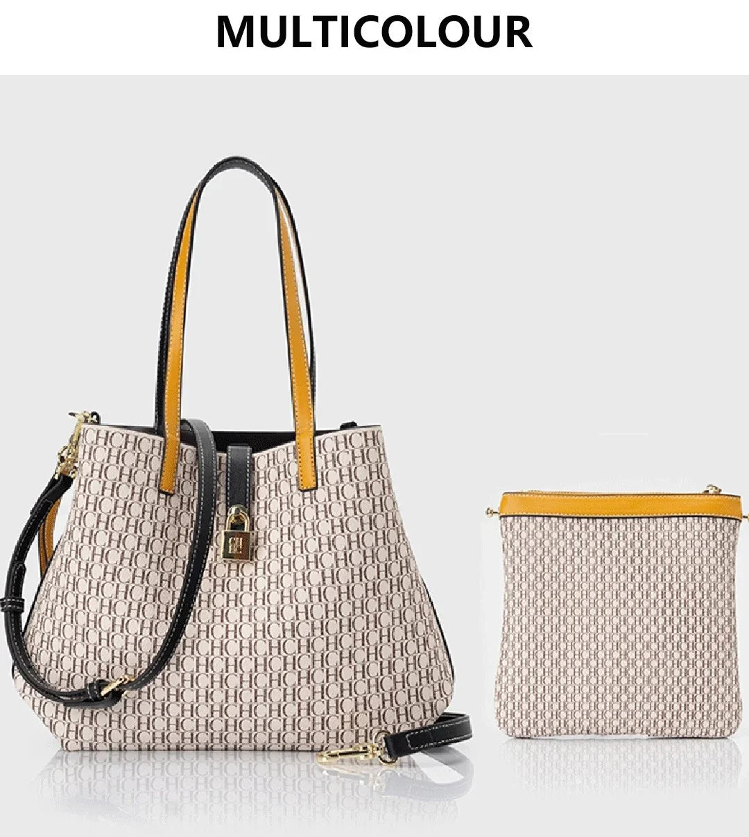 Premium Versatile Leather Crossbody Bag | Ladies Large Capacity Daily Commuter Tote Bag (Letter Print Design, Fashion Casual)