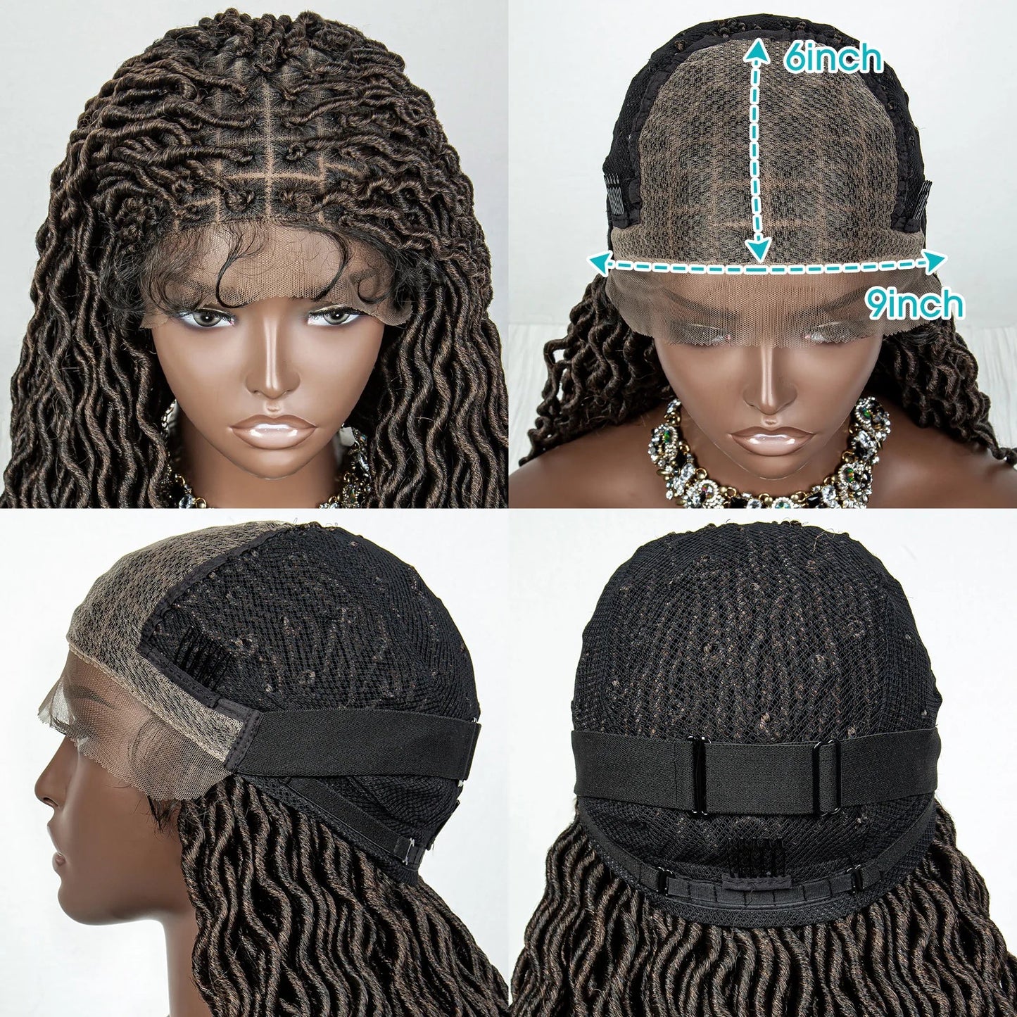 Colorful Dreadlocks & Water Wave Braids Wig | Lace Front | Baby Hair