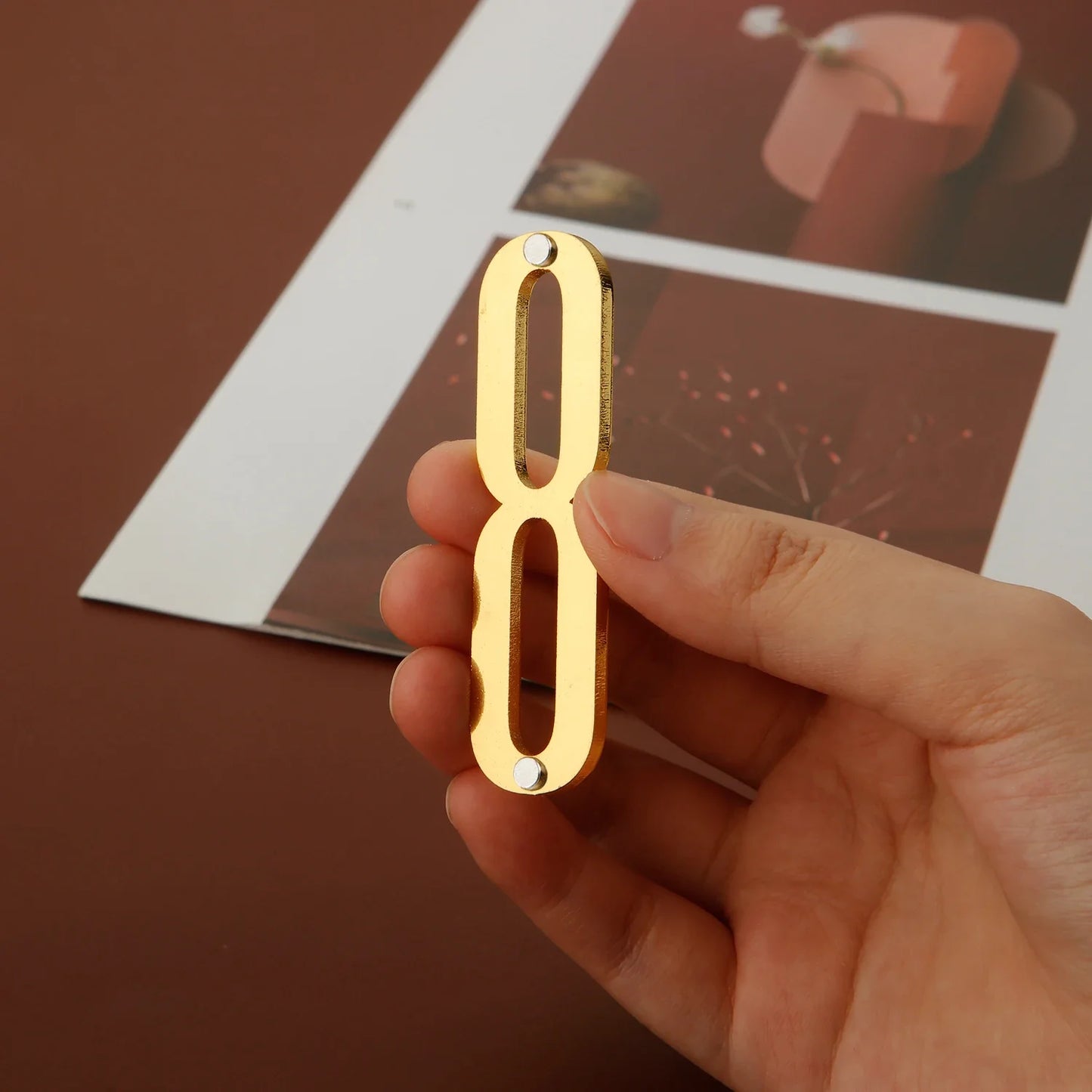 Golden Door Number with Magnets 7cm Metal House Number Apartment Door Number for Outdoor Hotel Home Mailbox Label