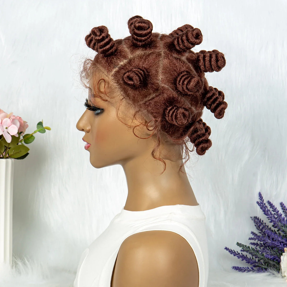 Knotless Braids Wig with Twist Buns | Full Lace African Braiding Hair