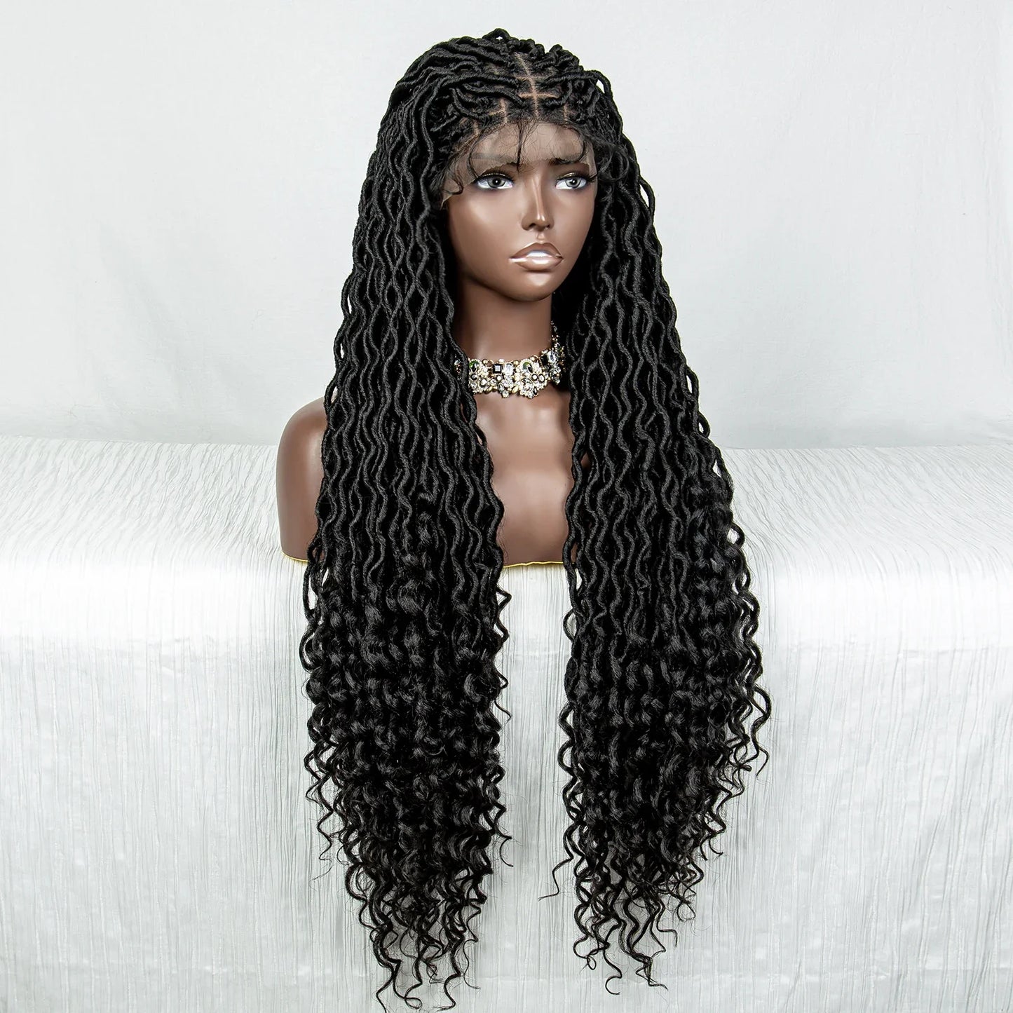 Colorful Dreadlocks & Water Wave Braids Wig | Lace Front | Baby Hair