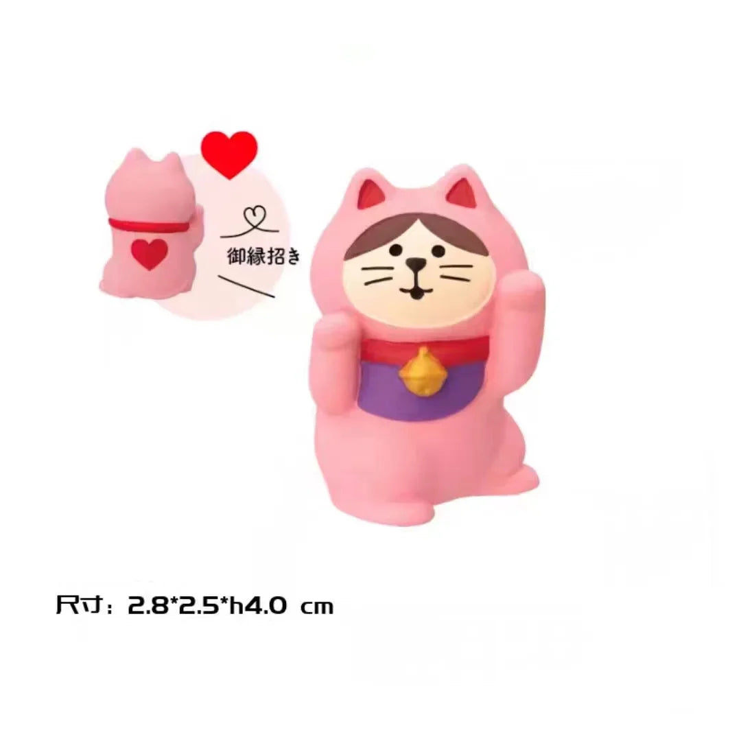 Japanese Style ZAKKA Cat Crafts Small Ornaments for Chinese New Year Snake Year Trend Bonsai Food and Decorative Resin Figurines