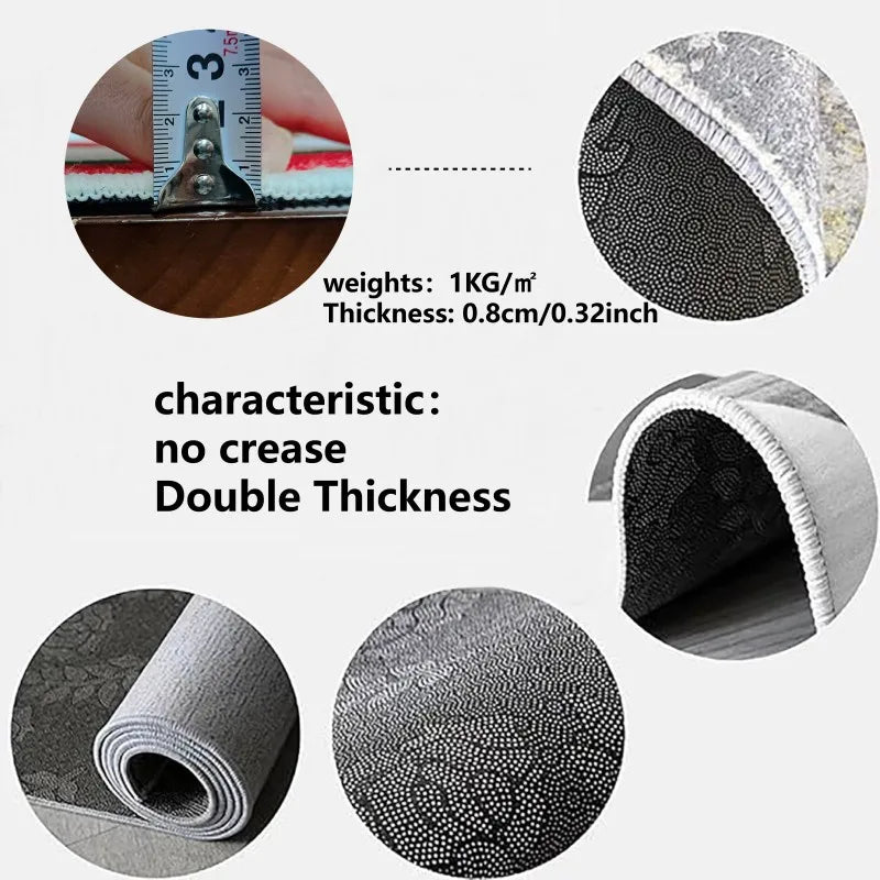 VIKAMA Printed Sweet Loop Pile Carpet Thickened Soft Carpet For Living Room Bedroom And Coffee Table Easy To Clean Floor Mats
