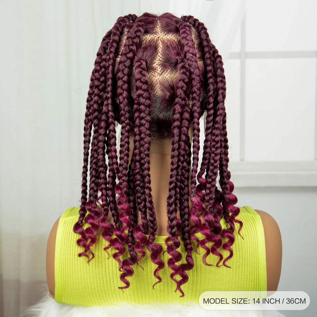 Natural Curly Ends Knotless Braids Wig | Transparent Full Lace | Baby Hair
