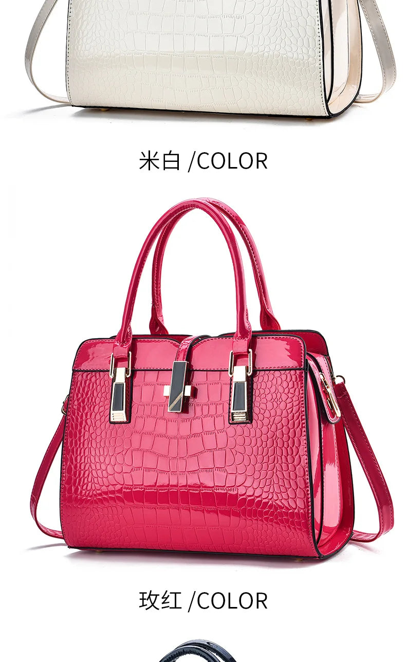 Luxury Brand Designer Women's Handbag | Large Capacity Single Shoulder Crossbody Bag & Crocodile Pattern Commuting Tote