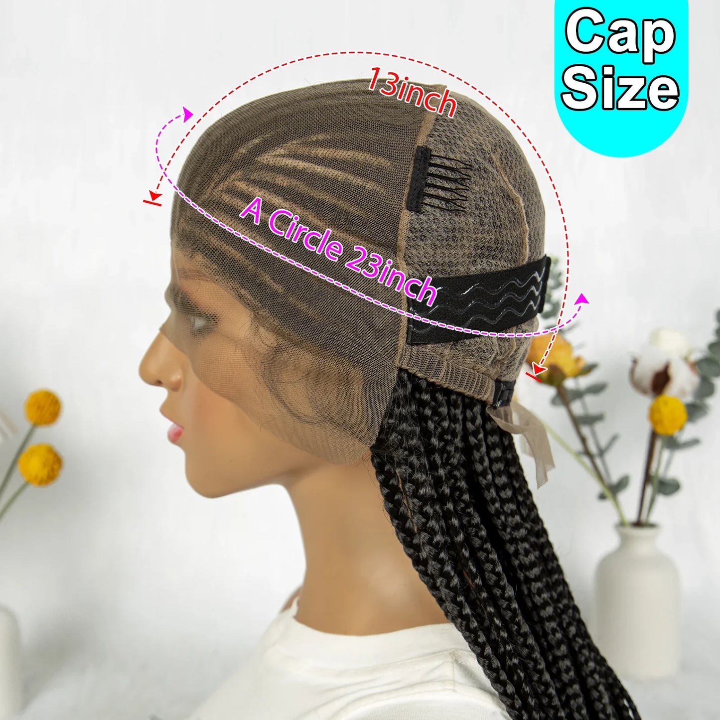 Fulani Cornrow Box Braids Wig | Full Lace | Baby Hair | Black Women