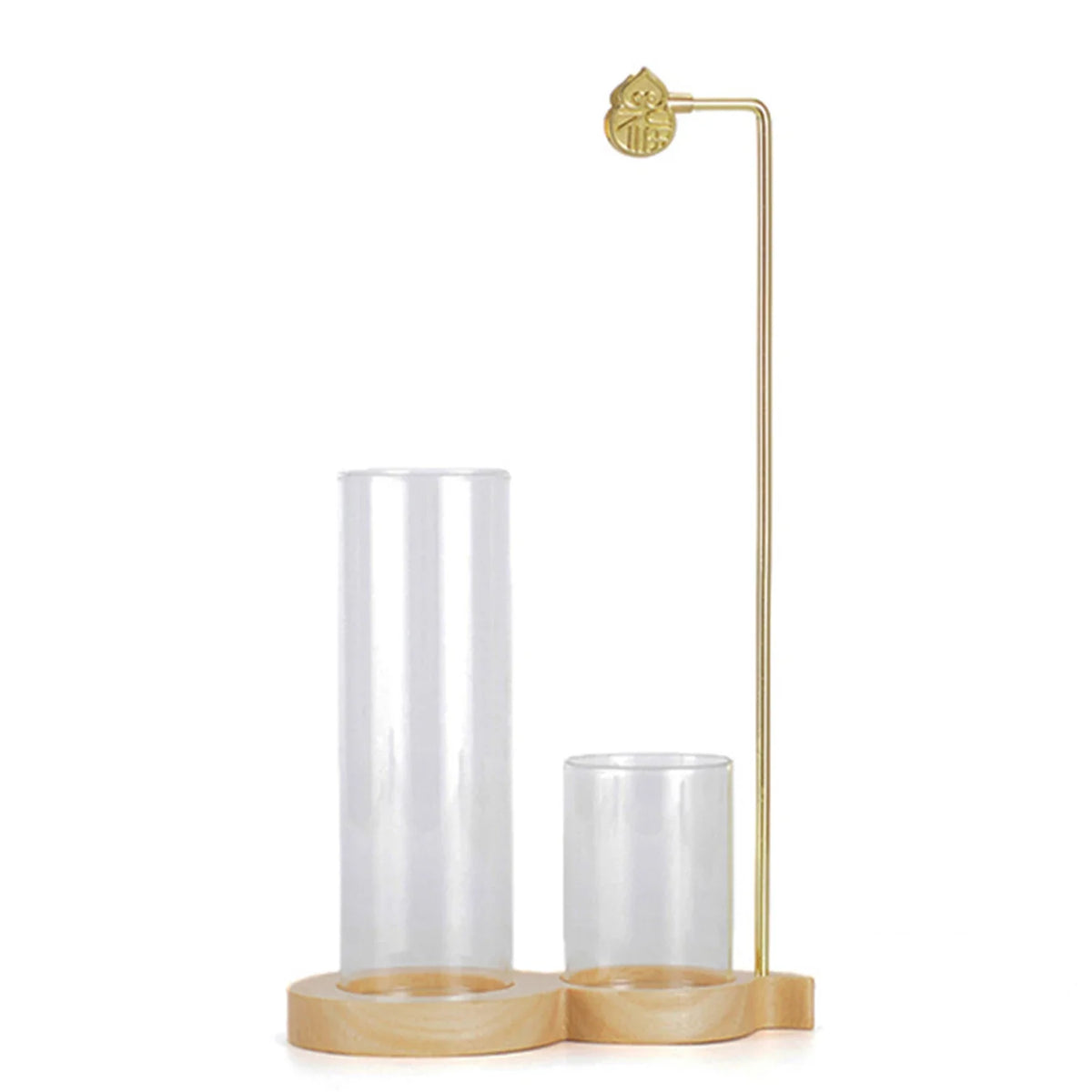 2 in 1 Gourd-shaped Incense Burner Anti-Ash Incense Holder with Glass Ash Catcher and Incense Storage for Yoga Meditation Spa