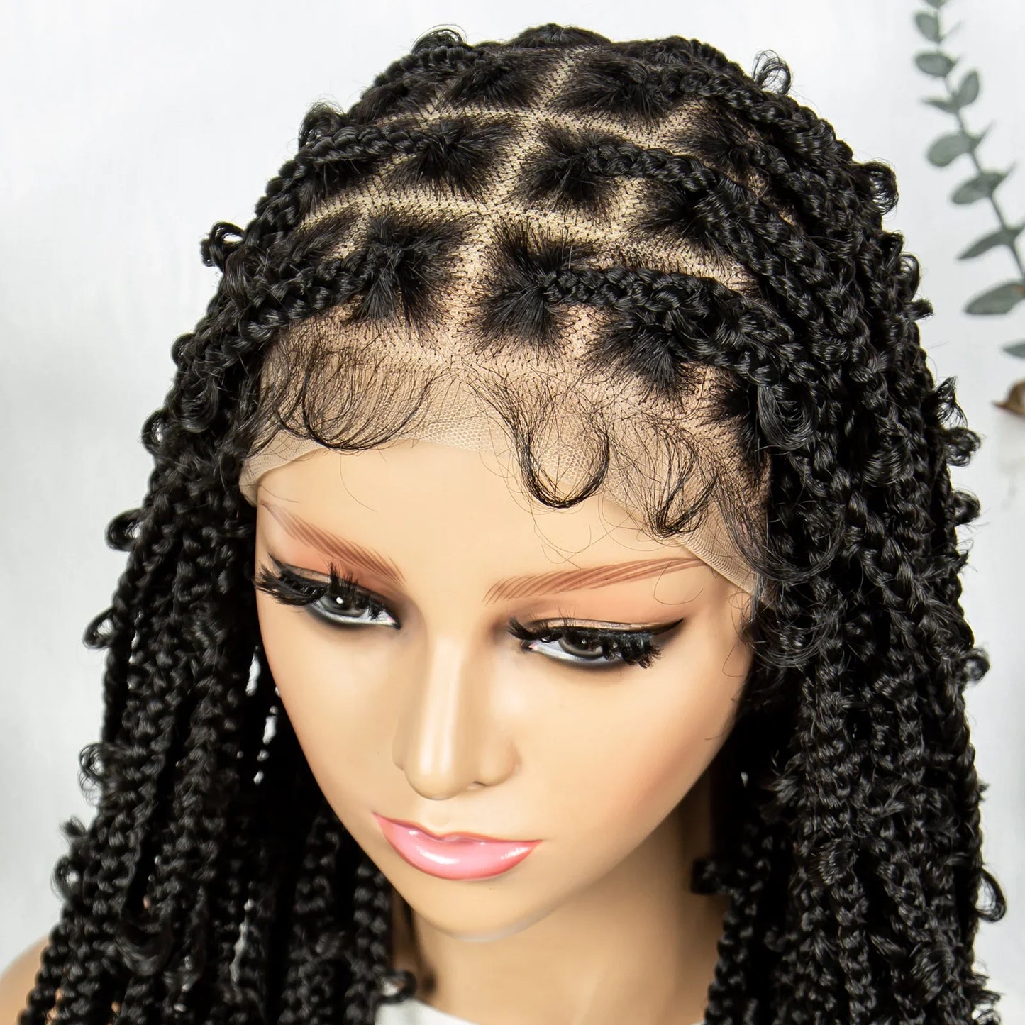 Kima Butterfly Crochet Box Braided Wigs Synthetic Cornrow Full Lace Wig Dreadlocks Wig Crochet For Black Women