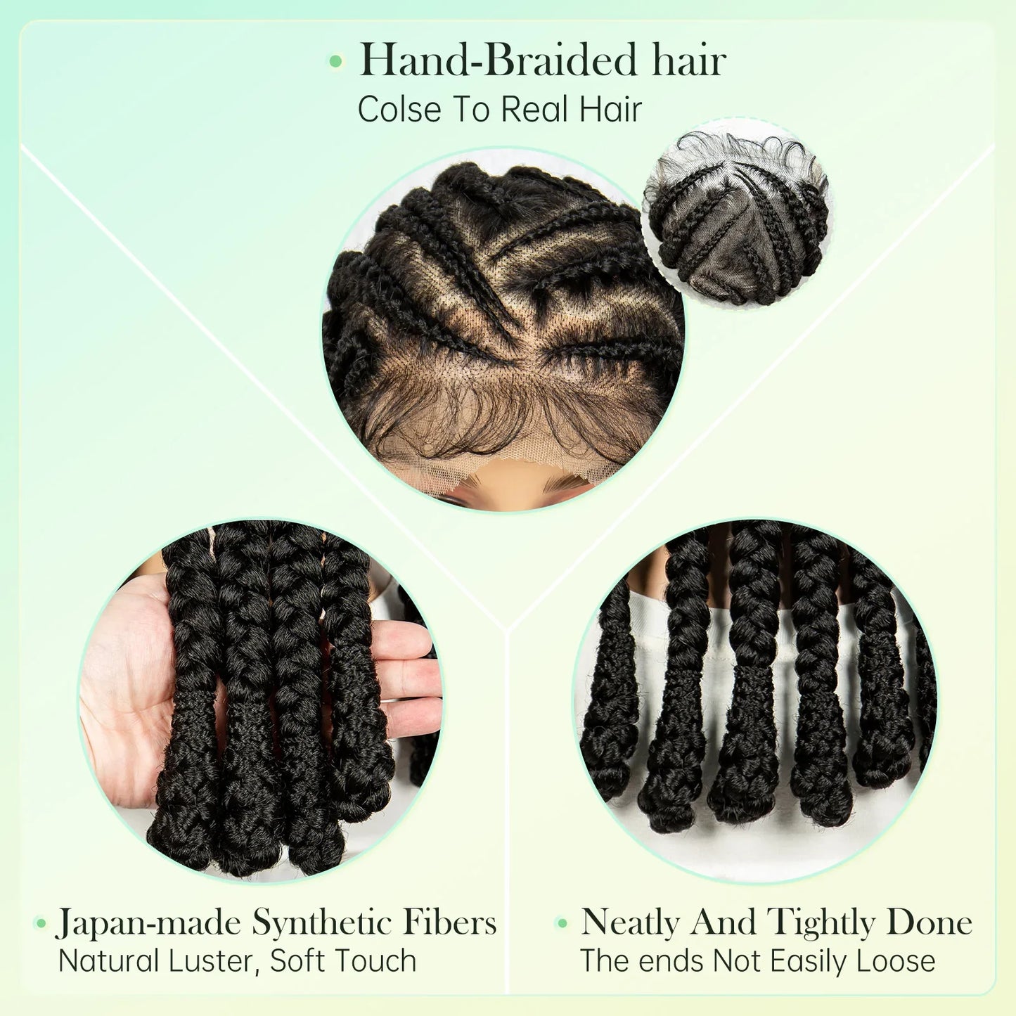 Box Braids Wig Crochet Hair Bohemian Braids Braiding Hair With  Pre-plucked Synthetic Crochet Hair for Women