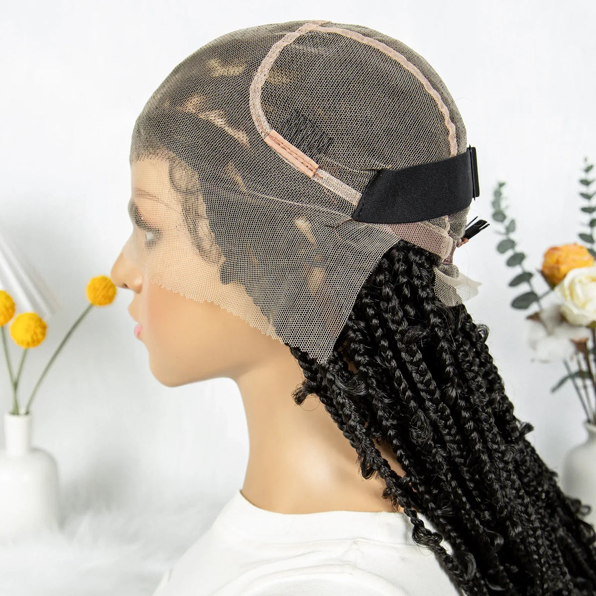 Kima Butterfly Crochet Box Braided Wigs Synthetic Cornrow Full Lace Wig Dreadlocks Wig Crochet For Black Women