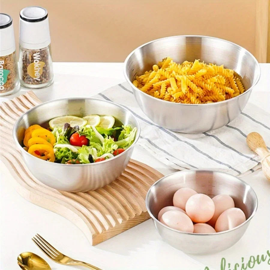 Multi Functional Stainless Steel Vegetable Bowl, Egg Mixing Bowl, Drain Basket, Soup Basin, Kitchen Cooking And Storage Tool