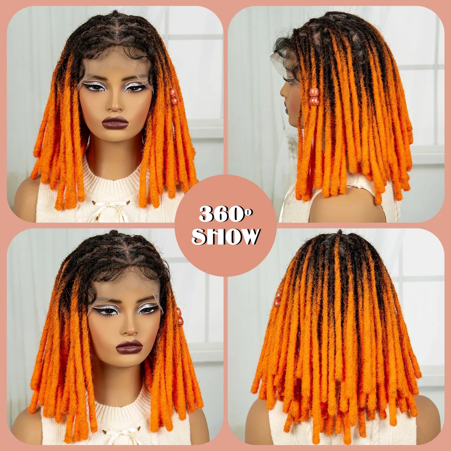 Red Faux Locs & Knotless Braids Wig | Full Lace | Baby Hair | Dreadlock Style