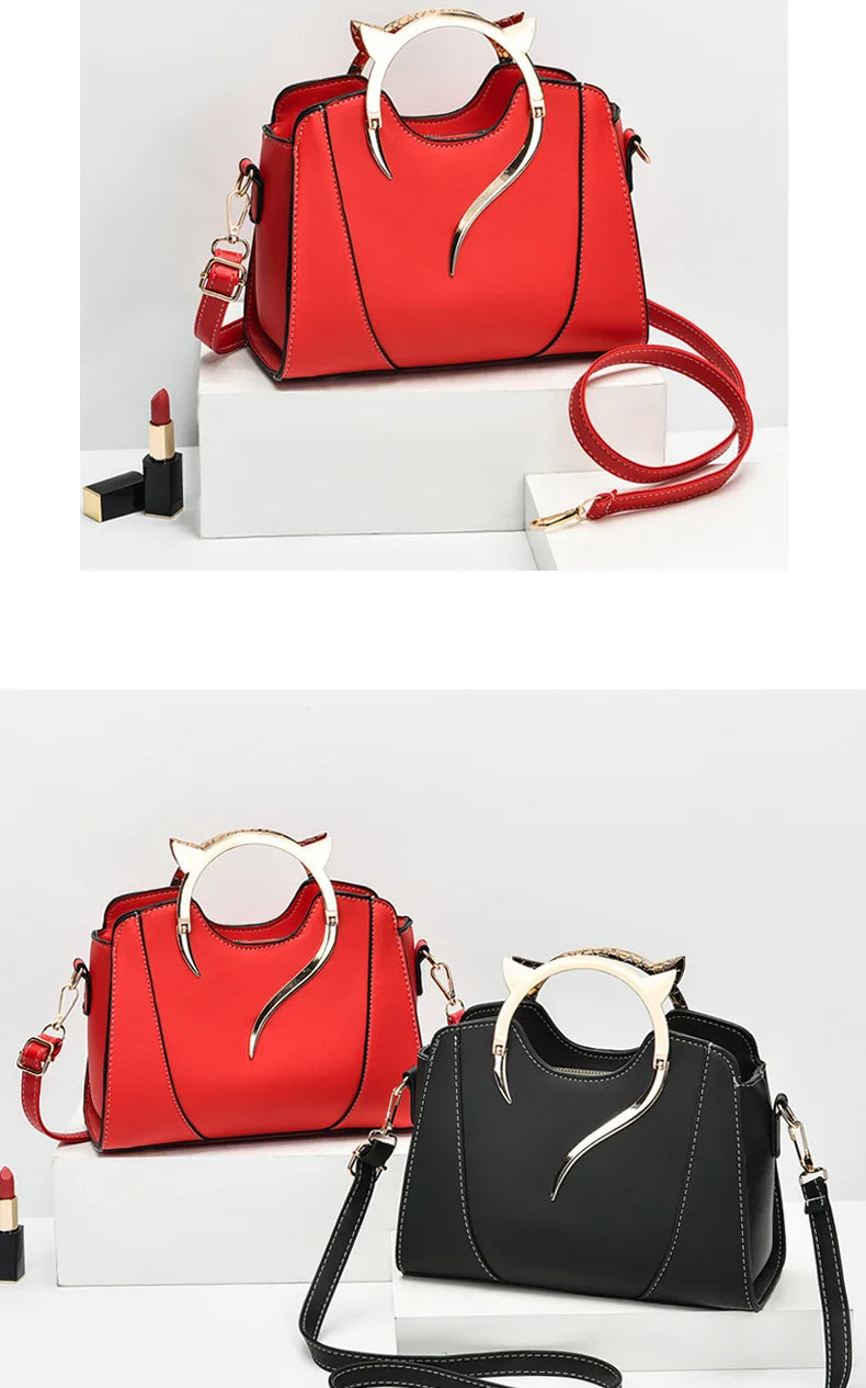 Fashion Leather Shoulder Bag & Chain Purse for Women | Small Crossbody & Trendy Underarm Bag (Square Satchel Handbag)
