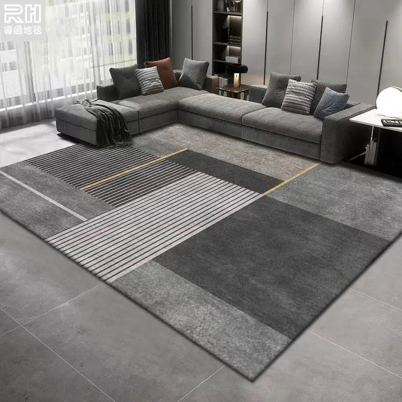 Simple Geometric Crystal Pile Living Room Carpet Home Bedroom Office Entrance Dirty Resistant Non-slip Carpet