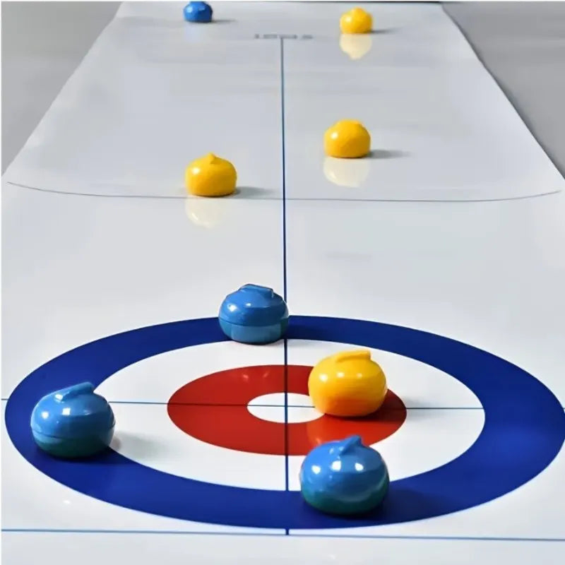 Table curling games, family entertainment, family gathering board games, 8 balls per set, plastic frame, white/red/yellow/blue