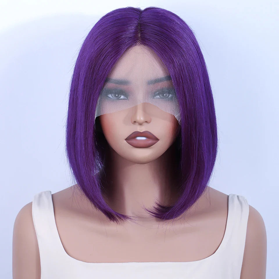 Rebecca Purple Bob Wig | 13x5x1 Transparent Lace Front Human Hair