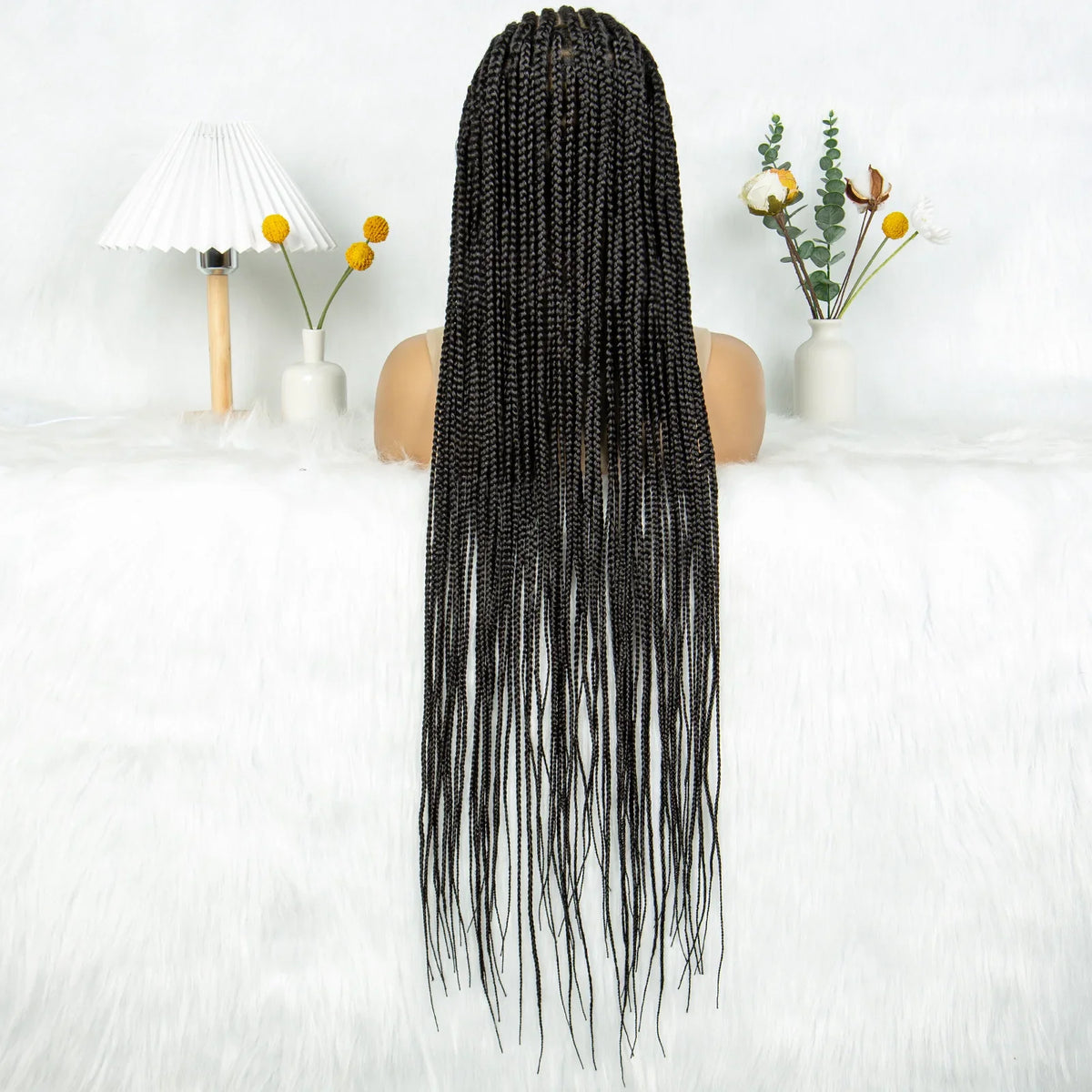 HD Transparent Full Lace Knotless Box & Cornrow Braids Wig
