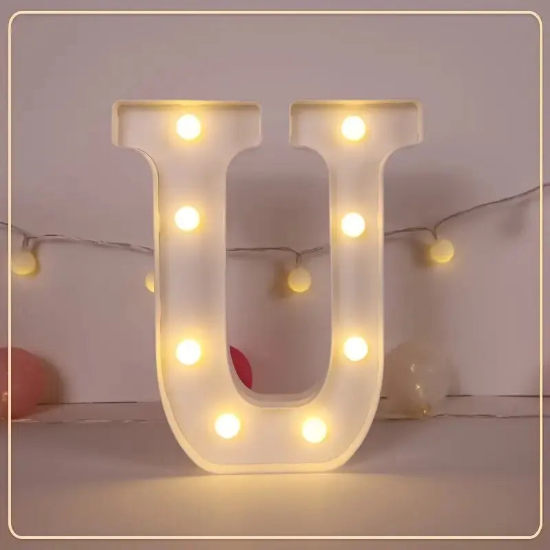 21.8cm White LED Letter&Number Night Lights,Battery Powered Decoration Lights,Wall Lights For Wedding,Birthday,Party,Christmas