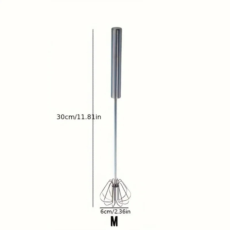 Stainless Steel Egg Beater – Durable Semi-Automatic Mixer for Effortless Egg Cream Whipping – Kitchen Baking Stirring Tool