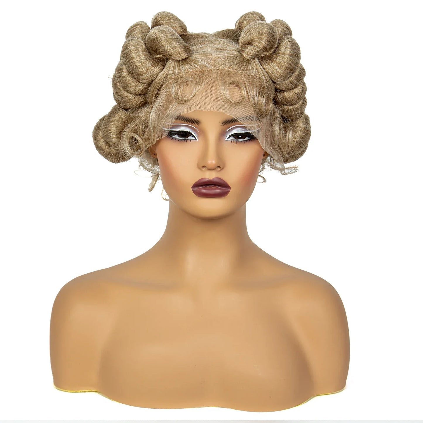 613 Blonde Short Cute Handmade Bantu Knotless Braided Wig | Full Lace Synthetic Wig for Black Women