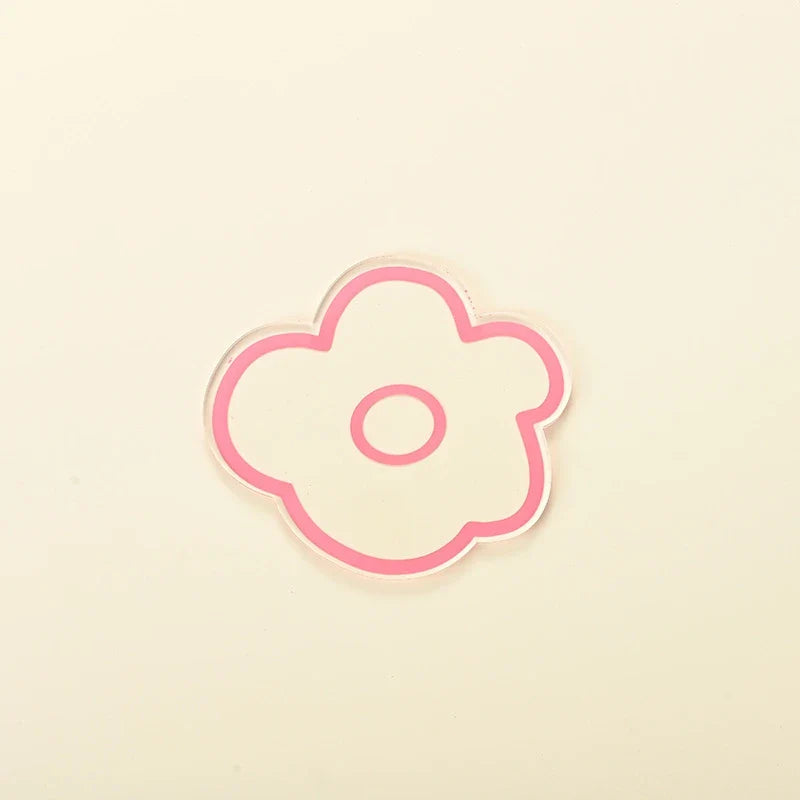 Flower Coasters Acrylic Waterproof Heat Insulation Anti Slip Coffee Cup Mats Cute Flowers Pads Kitchen Tableware Pad Decoration