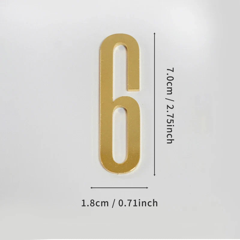 Golden Door Number with Magnets 7cm Metal House Number Apartment Door Number for Outdoor Hotel Home Mailbox Label
