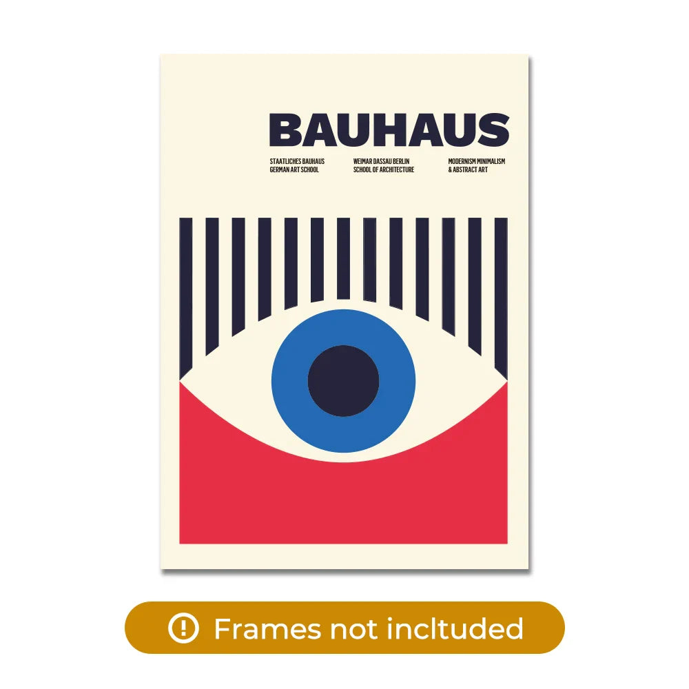 Modern Abstract Geometry Bauhaus Eye Poster Wall Art Aluminum Frame Prints Canvas Painting Poster Living Room Home Decor