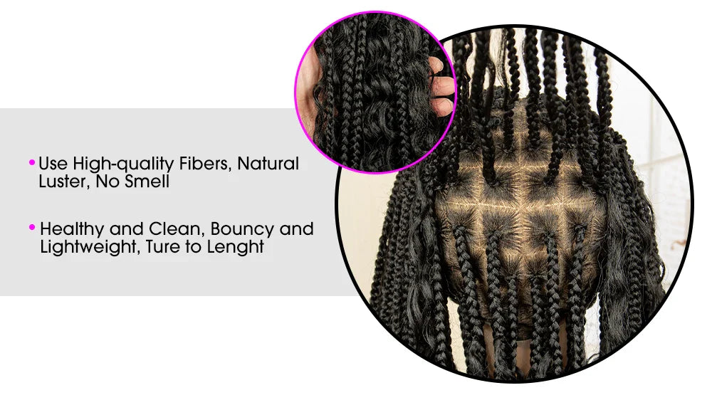32 Inch Senegalese Twist Braided Wig - Knotless - Full Lace - Synthetic - with Baby Hair