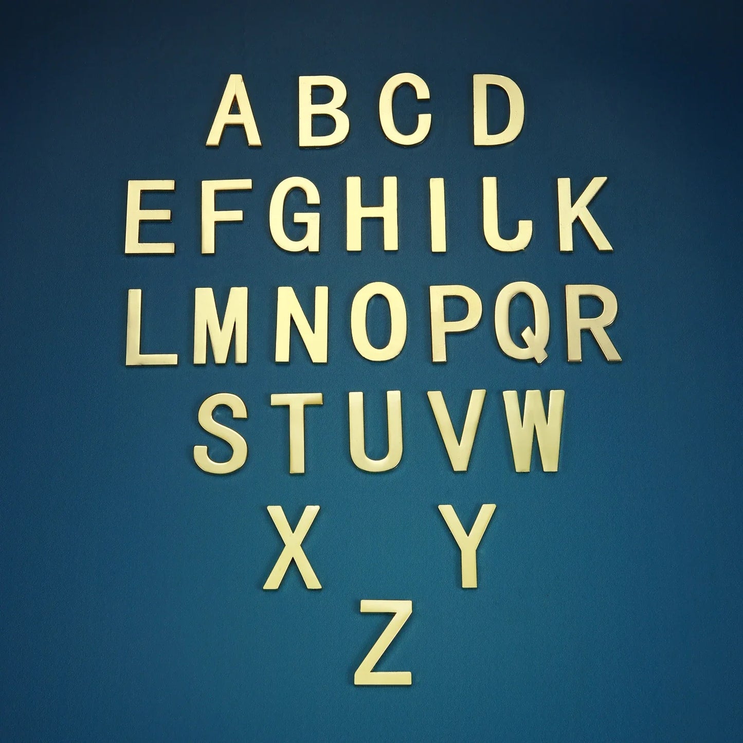 1Pcs Metal Self Adhesive House Number English Alphabet Letters for Apartment Room Door Plate Table Mailbox Number Stickers 3*2cm