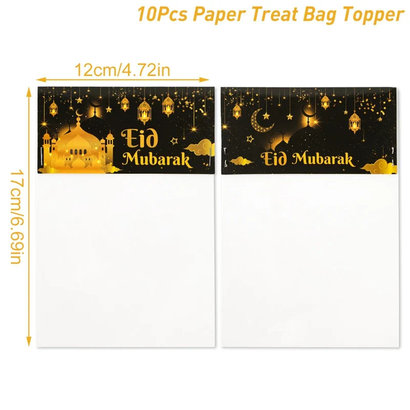 Eid Mubarak Treat Bag Topper Candy Bag Ramadan Decorations For Home 2025 Islamic Muslim Party Decor Ramadan Kareem EID Al Adha