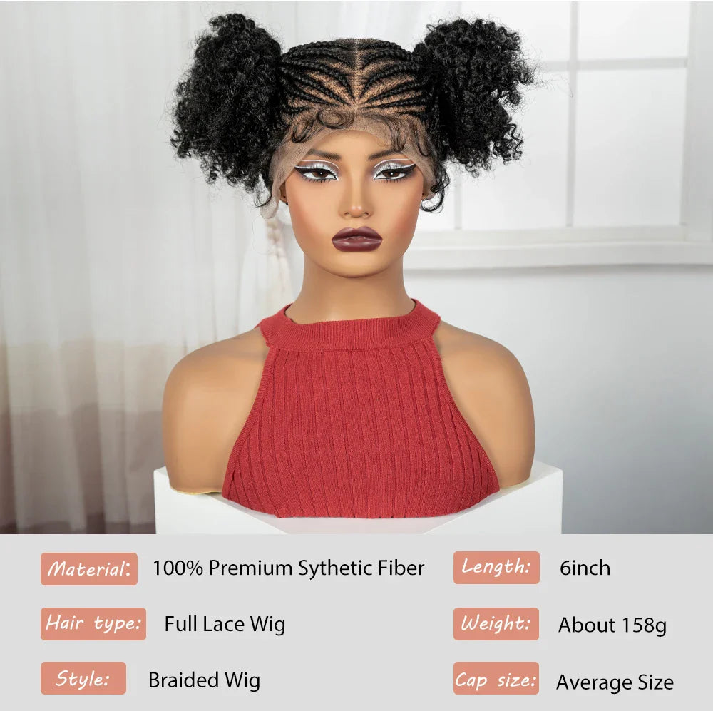 Cornrow Bantu Braids Wig | Full Lace | Baby Hair | Cosplay & Daily Wear