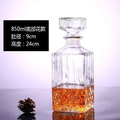 Novelty Design Multi Styles Barware Wine Glass Bottle 250-1000ml Lead-free Glass Whiskey Decanters for Liquor Scotch Bourbon