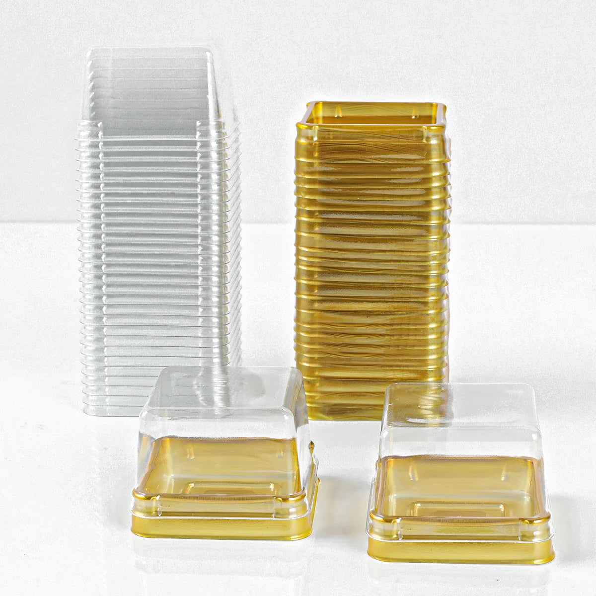 50pcs Transparent Cake Box Container Transparent Cupcake Dome Pastry Baking Packaging Boxes Wedding Party Supplies Gifts Decor