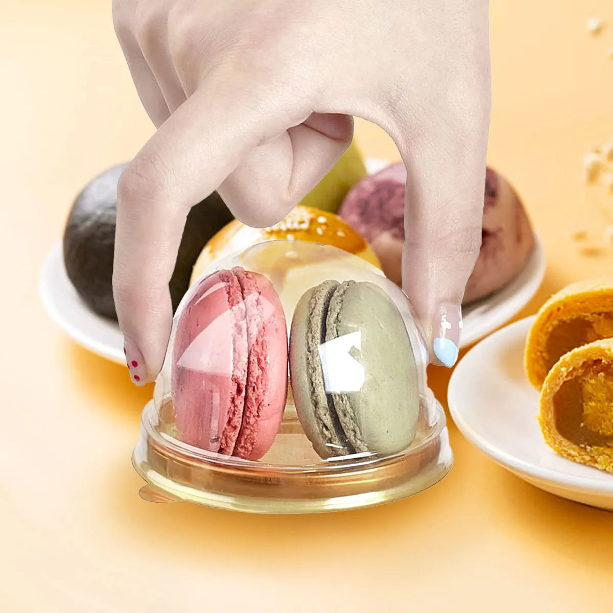 50pcs Transparent Cake Box Container Transparent Cupcake Dome Pastry Baking Packaging Boxes Wedding Party Supplies Gifts Decor