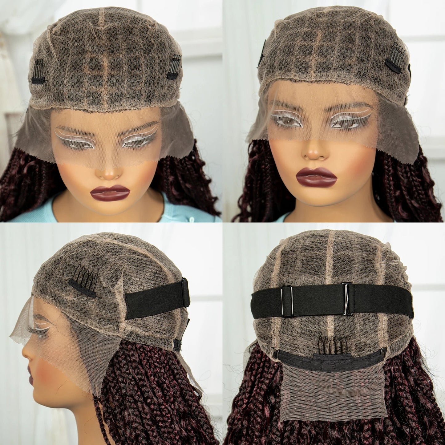 Ombre Knotless Braids Wig | Curly Ends | Full Lace | Baby Hair | Handmade