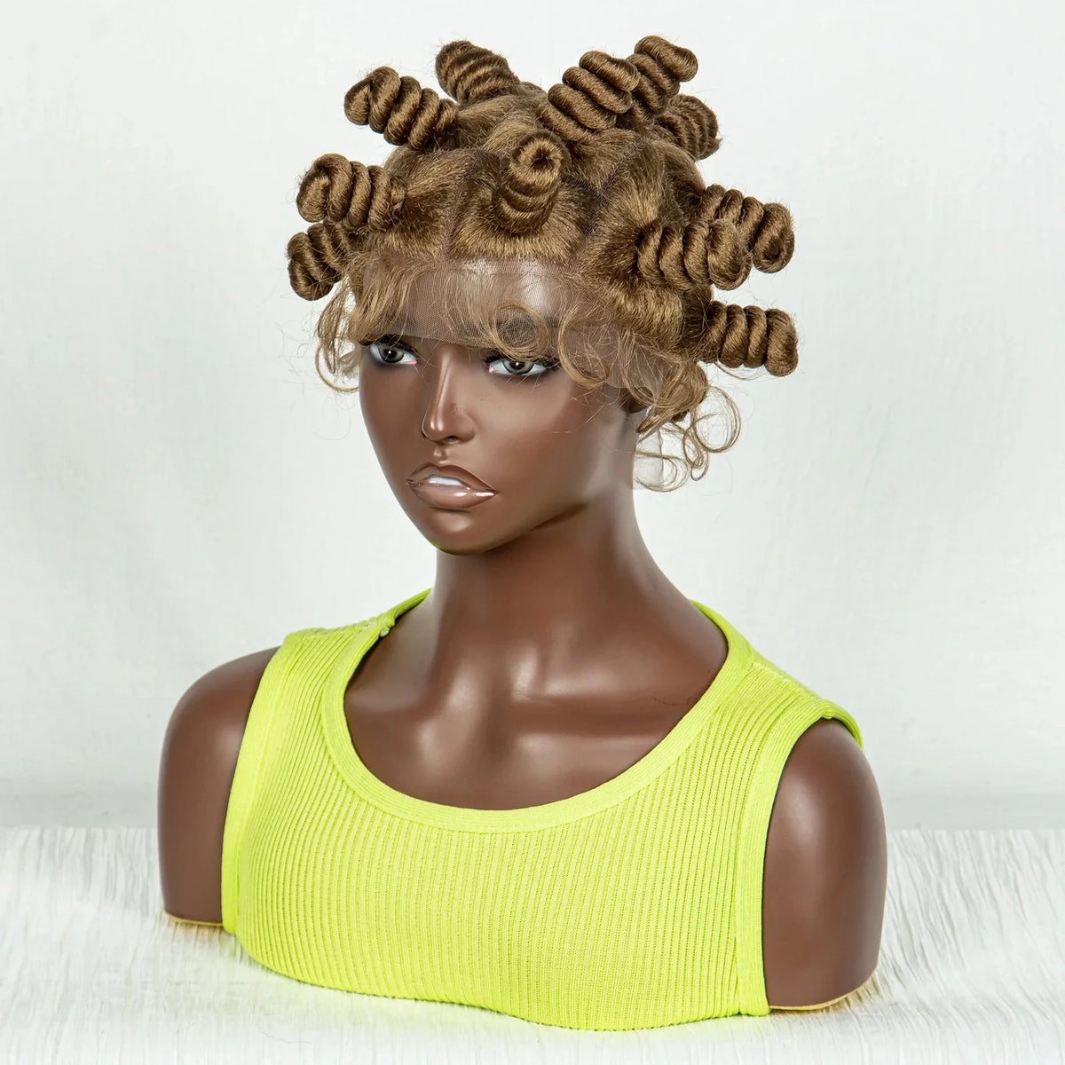 Handmade Knotless Bantu Braids Wig | Full Lace | Colored Braiding Hair
