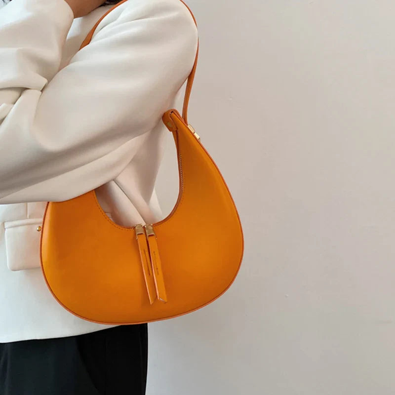 Luxury Half-Moon Underarm Bag for Women | PU Leather Shoulder & Crossbody Bag (Autumn Winter Fashion Armpit Handbag & Purse)