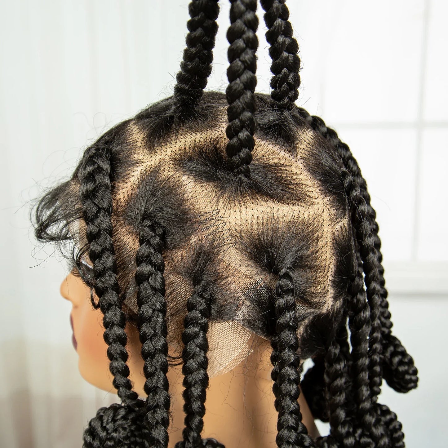 Handmade Bantu Knotless Braids Wig | Full Lace Frontal | Baby Hair