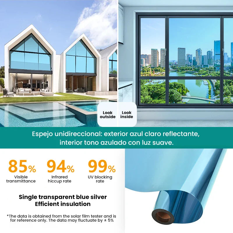 Static Cling Window Film No Glue One Way Privacy Sun Blocking Heat Insulation Tint Window Film for Home Office Building