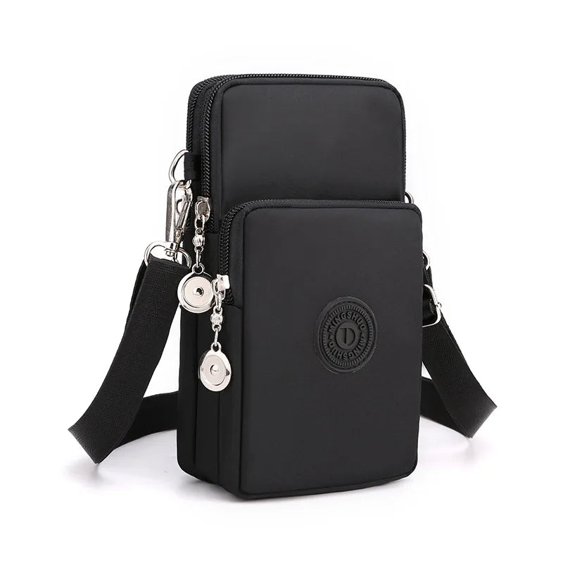 New Women's Mobile Phone Bag | Nylon Cell Phone Bag & Coin Purse Strap Shoulder Bag (Small Crossbody Wallet Travel Purse)