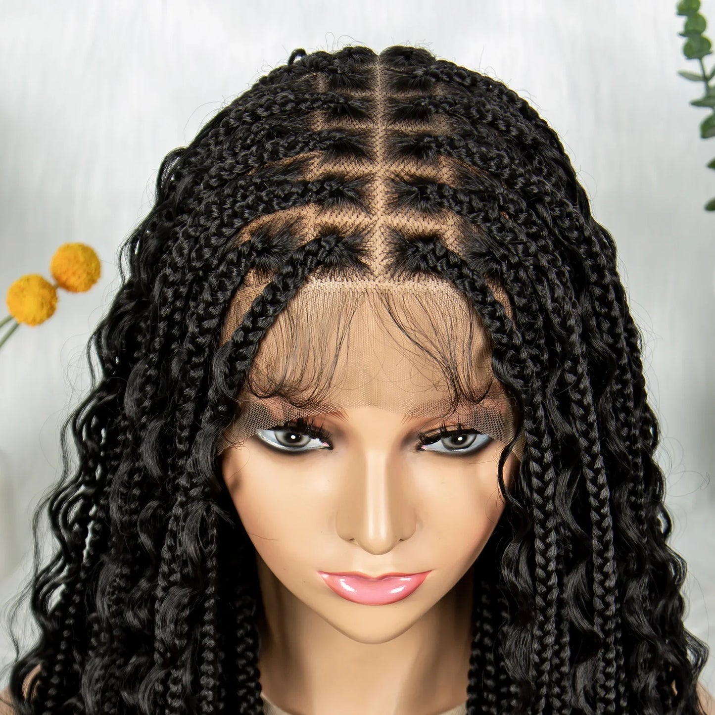 HD Transparent Boho Box Braids Wig | Full Lace | Knotless | Black Women & Girls