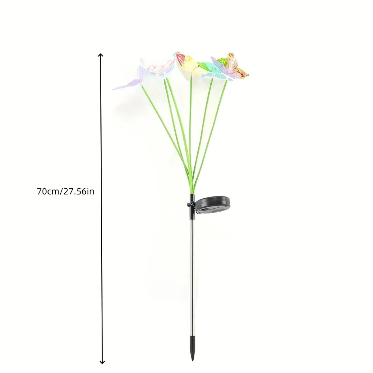 1PC 6-Head LED Solar Fiber Optic Butterfly Lights, 2 Modes Outdoor Idea Landscape Lighting For Garden,Pathways, Lawn, Patio,Yard