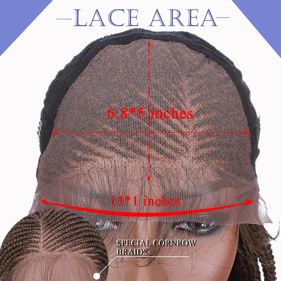 28" Knotless Box Braids Wig | Long | Lace Front | With Baby Hair | Afro Brazilian Style