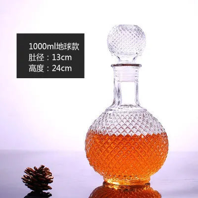 Novelty Design Multi Styles Barware Wine Glass Bottle 250-1000ml Lead-free Glass Whiskey Decanters for Liquor Scotch Bourbon