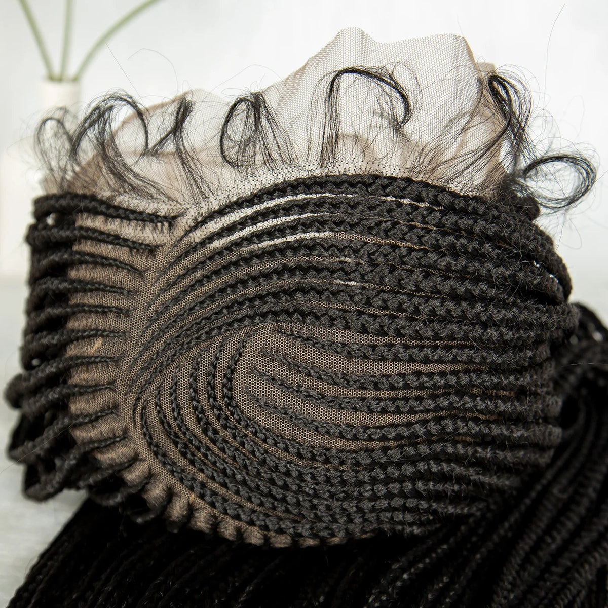 HD Transparent Full Lace Cornrow Knotless Box Braids Goddess Braided Wig
