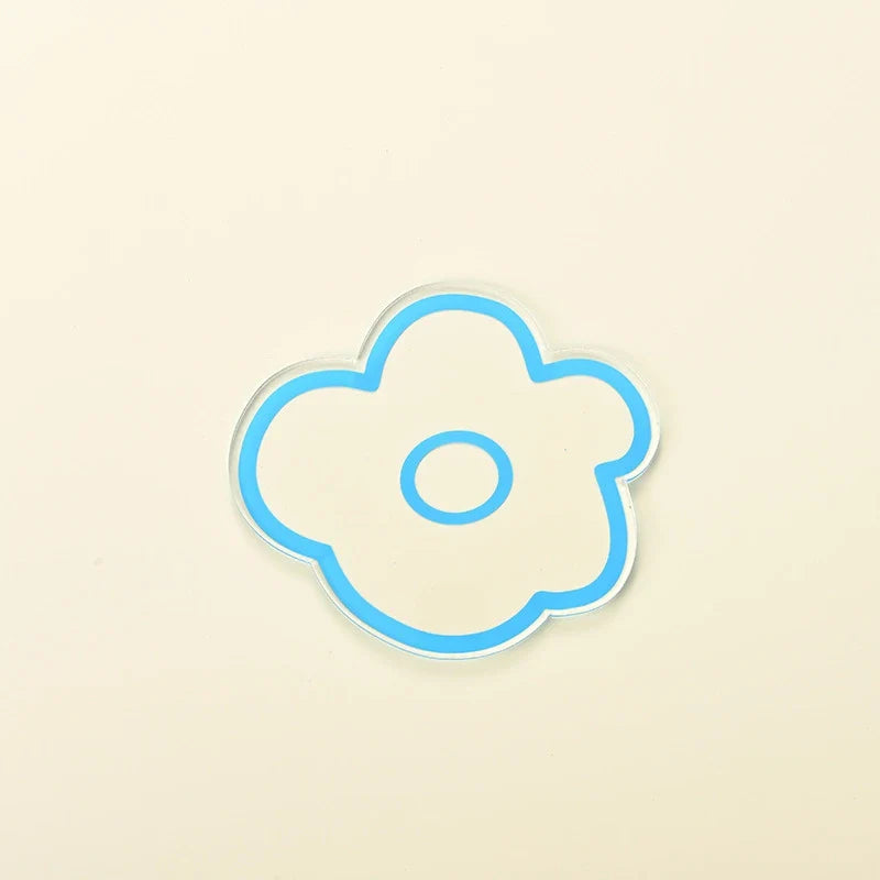 Flower Coasters Acrylic Waterproof Heat Insulation Anti Slip Coffee Cup Mats Cute Flowers Pads Kitchen Tableware Pad Decoration